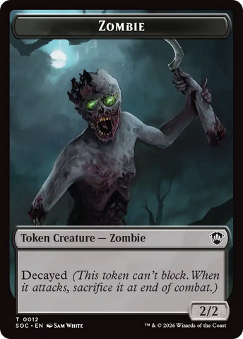 Snake // Zombie Double-Sided Token [Secrets of Strixhaven Commander Tokens]