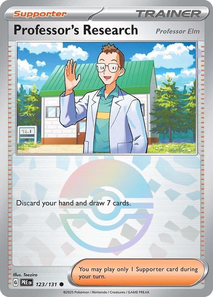 Professor's Research (123/131) [Professor Elm] (Poke Ball Pattern) [Scarlet & Violet: Prismatic Evolutions]