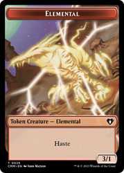 Human Soldier // Elemental (0025) Double-Sided Token [Commander Masters Tokens]