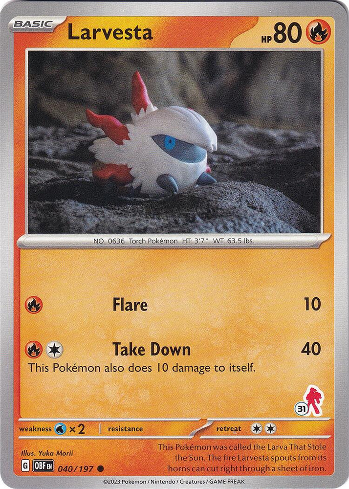 Larvesta (040/197) (Armarouge Stamp #31) [Battle Academy 2024]