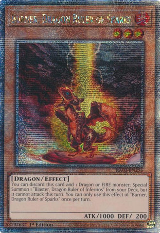 Burner, Dragon Ruler of Sparks (Quarter Century Secret Rare) [RA03-EN256] Quarter Century Secret Rare