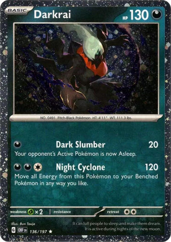 Darkrai (136/197) (Cosmos Holo) [Scarlet & Violet: Obsidian Flames]