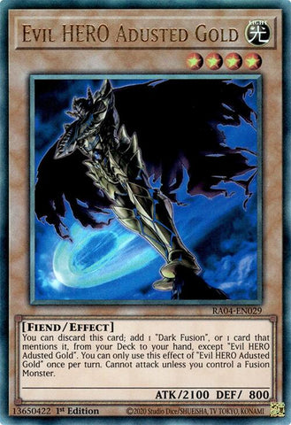 Evil HERO Adusted Gold [RA04-EN029] Prismatic Ultimate Rare