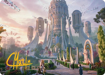 Command Tower Art Card (Gold-Stamped Signature) [Secrets of Strixhaven Art Series]