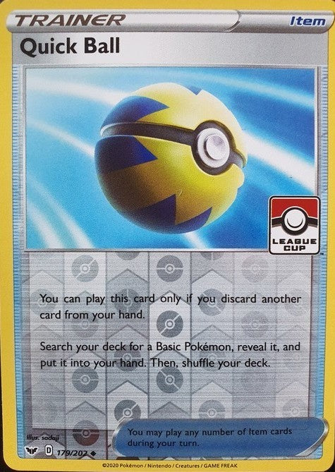 Quick Ball (179/202) (League Promo Staff) [Sword & Shield: Base Set]