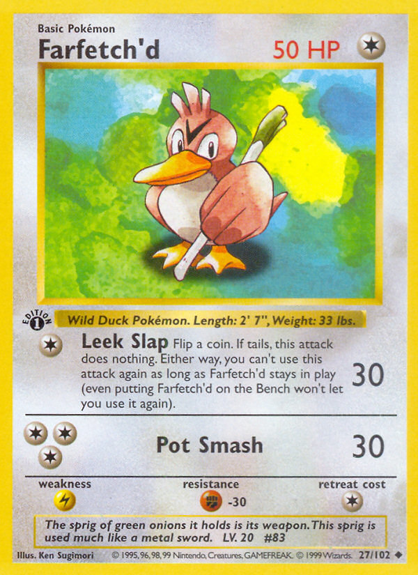 Farfetch'd (27/102) (Shadowless) [Base Set 1st Edition]