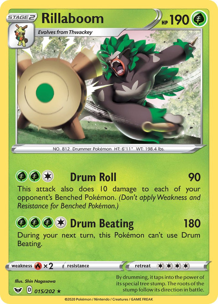 Rillaboom (015/202) (Cracked Ice Holo) (Theme Deck Exclusive) [Sword & Shield: Base Set]