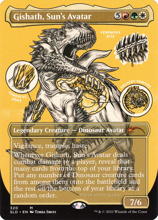 Gishath, Sun's Avatar (Borderless Foil Etched) [Secret Lair Drop Series]