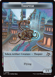 Golem (0015) // Thopter (0009) Double-Sided Token [Aetherdrift Tokens]