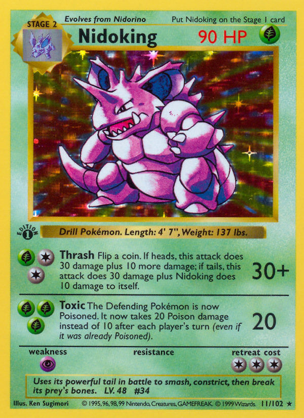 Nidoking (11/102) (Shadowless) [Base Set 1st Edition]