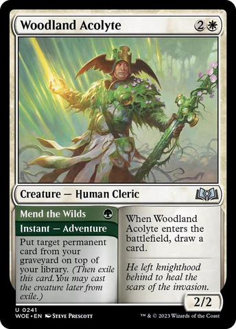 Woodland Acolyte // Mend the Wilds [Wilds of Eldraine]