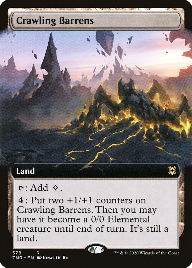 Crawling Barrens (Extended) [Zendikar Rising Extended Art]