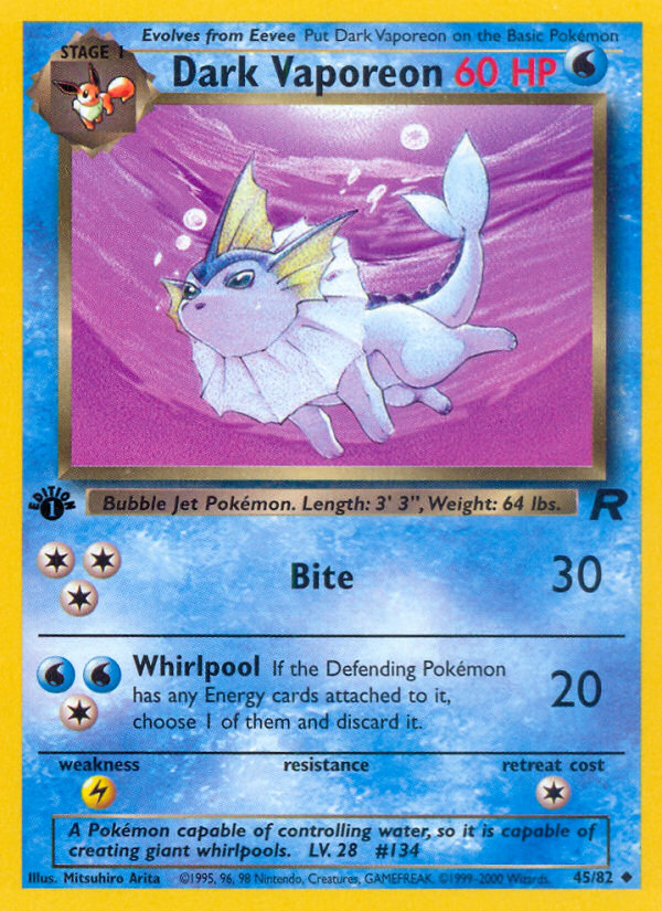 Dark Vaporeon (45/82) [Team Rocket 1st Edition]