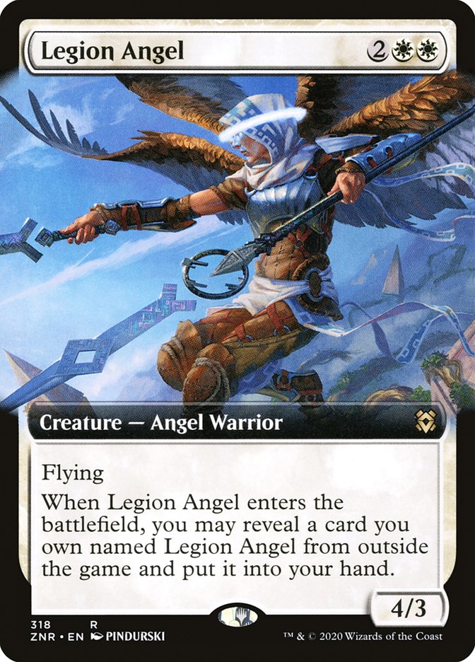 Legion Angel (Extended) [Zendikar Rising Extended Art]