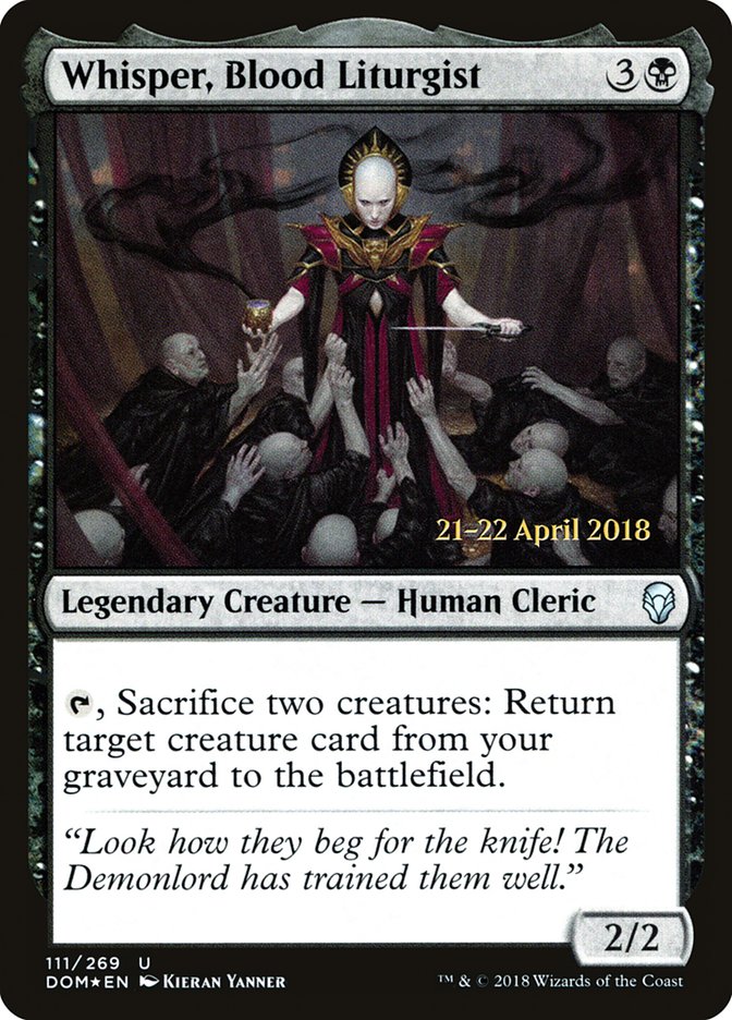 Whisper, Blood Liturgist  [Dominaria Prerelease Promos]