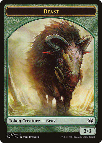 Beast Token (008/011) (Garruk vs. Liliana) [Duel Decks Anthology Tokens]