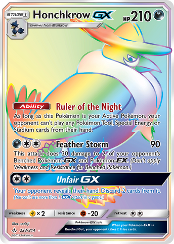 Honchkrow GX (223/214) [Sun & Moon: Unbroken Bonds]