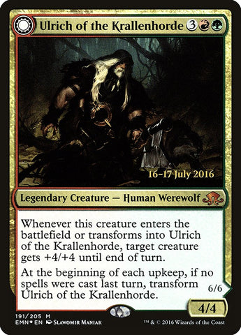 Ulrich of the Krallenhorde // Ulrich, Uncontested Alpha  [Eldritch Moon Prerelease Promos]