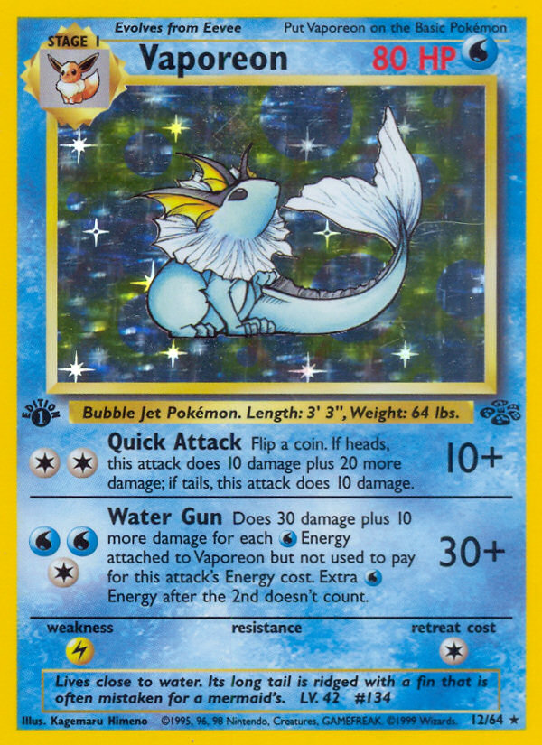 Vaporeon (12/64) [Jungle 1st Edition]