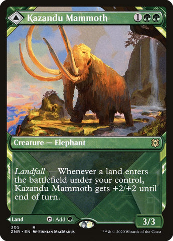 Kazandu Mammoth // Kazandu Valley (Showcase) [Zendikar Rising Extended Art]