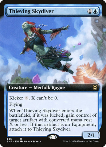 Thieving Skydiver (Extended) [Zendikar Rising Extended Art]