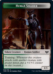 Zombie (008) // Human Soldier Double-sided Token [Innistrad: Crimson Vow Tokens]