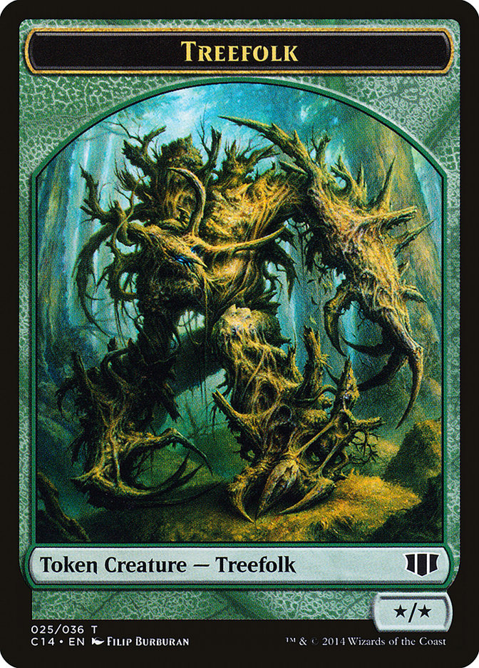 Treefolk // Wolf Double-sided Token [Commander 2014 Tokens]