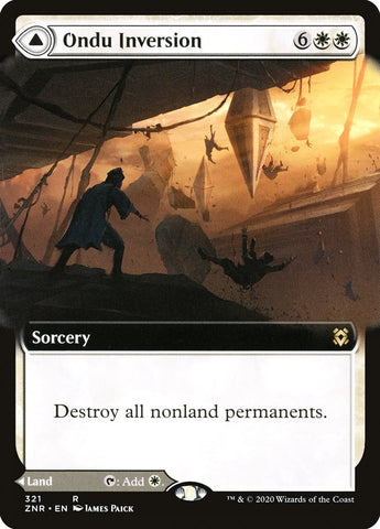 Ondu Inversion // Ondu Skyruins (Extended) [Zendikar Rising Extended Art]