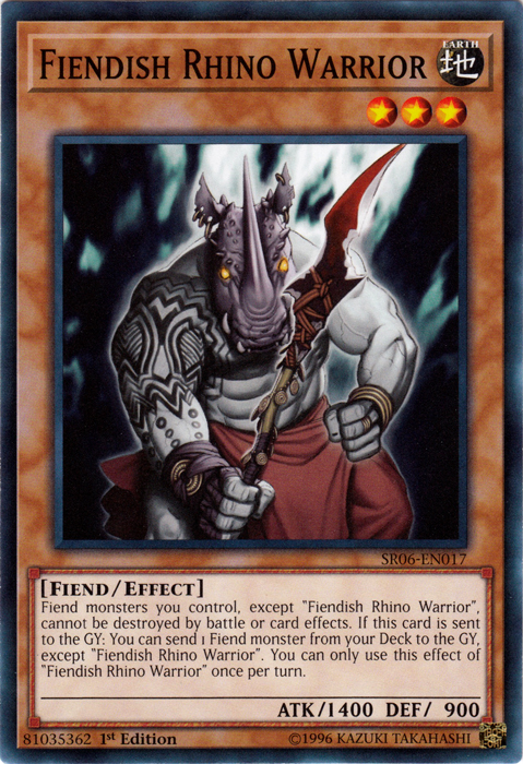 Fiendish Rhino Warrior [SR06-EN017] Common
