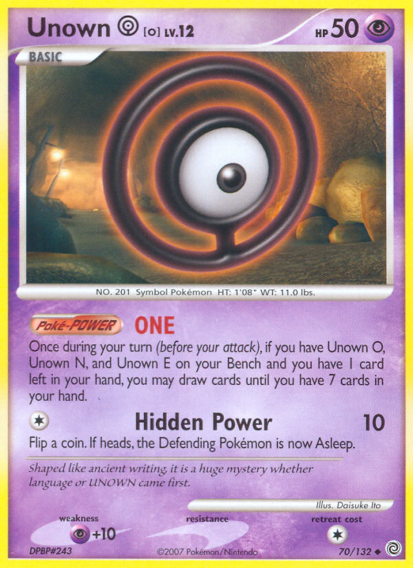 Unown O (70/132) [Diamond & Pearl: Secret Wonders]