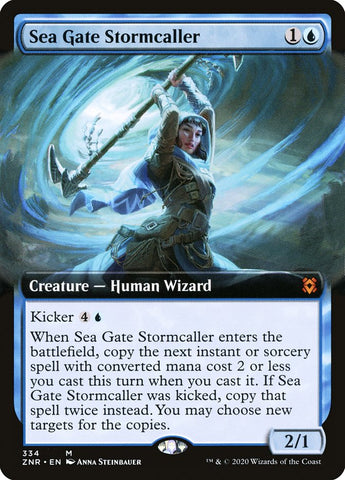 Sea Gate Stormcaller (Extended) [Zendikar Rising Extended Art]