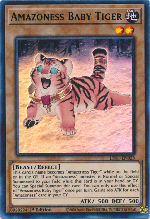 Amazoness Baby Tiger (Green) [LDS1-EN023] Ultra Rare