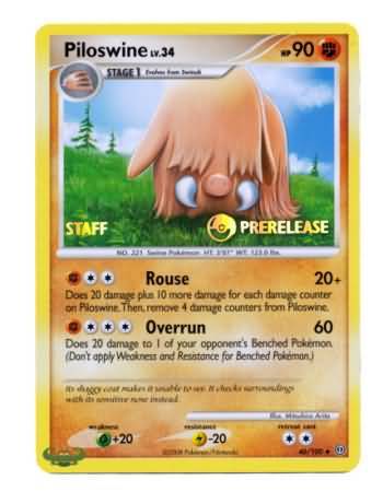 Piloswine (46/100) (Staff Prerelease Promo) [Nintendo: Black Star Promos]