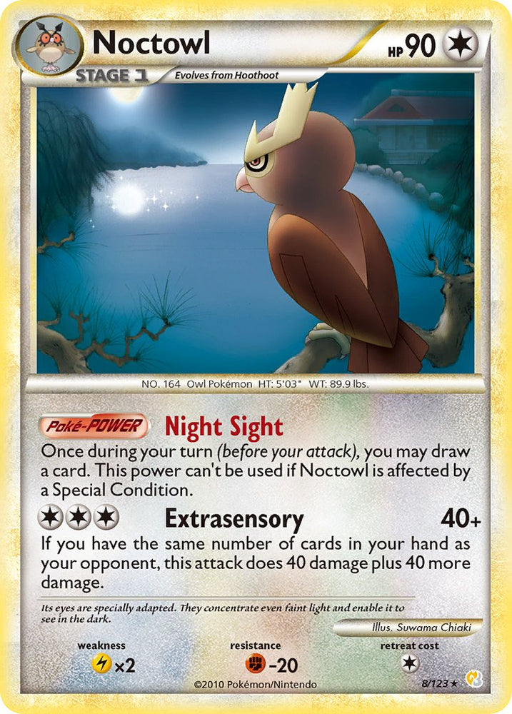 Noctowl (8/123) (Theme Deck Exclusive) [HeartGold & SoulSilver: Base Set]