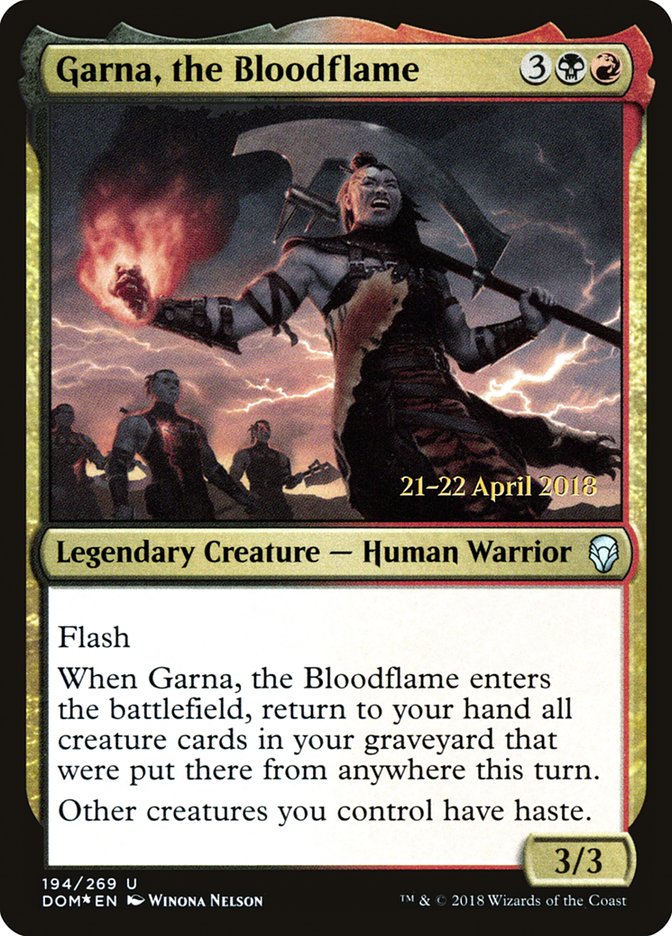 Garna, the Bloodflame  [Dominaria Prerelease Promos]