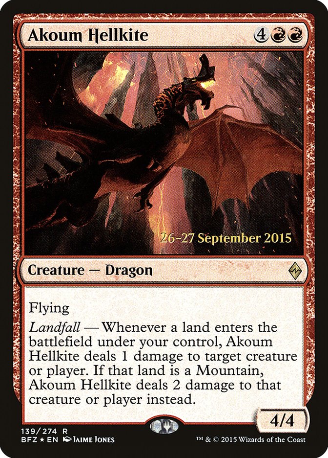 Akoum Hellkite  [Battle for Zendikar Prerelease Promos]