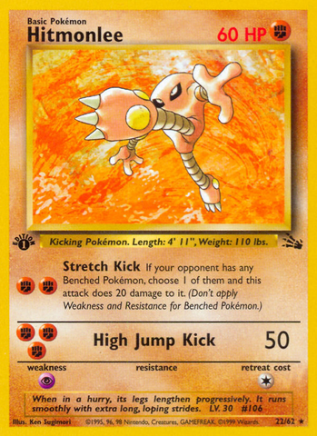 Hitmonlee (22/62) [Fossil 1st Edition]