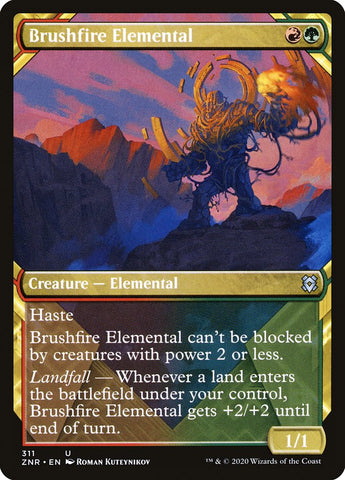 Brushfire Elemental (Showcase) [Zendikar Rising Extended Art]