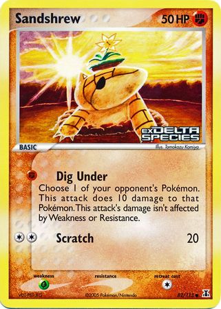 Sandshrew (82/113) (Stamped) [EX: Delta Species]