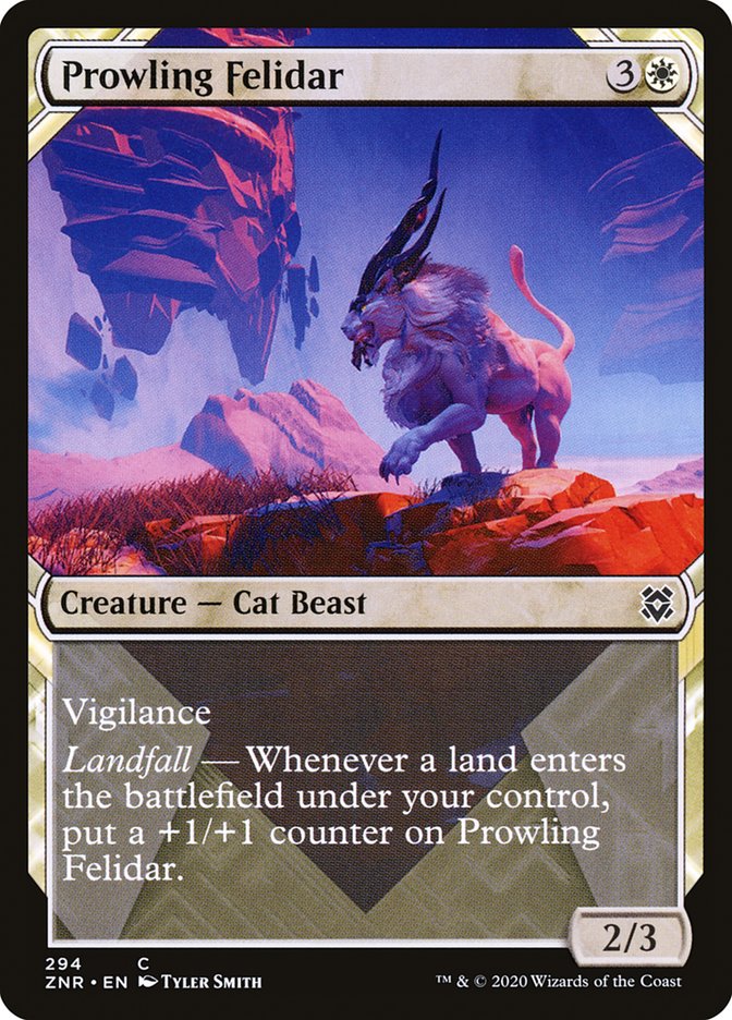 Prowling Felidar (Showcase) [Zendikar Rising Extended Art]