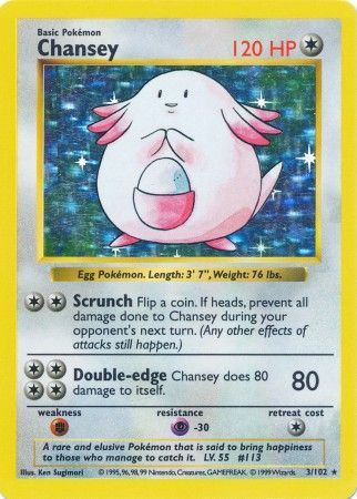 Chansey (3/102) [Base Set Shadowless Unlimited]