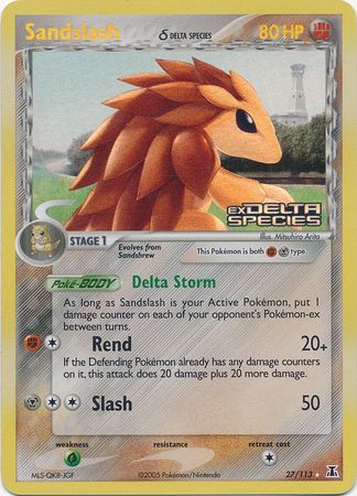 Sandslash (27/113) (Delta Species) (Stamped) [EX: Delta Species]