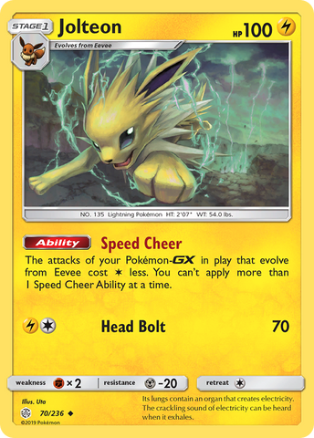 Jolteon (70/236) [Sun & Moon: Cosmic Eclipse]