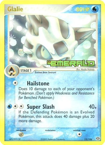 Glalie (13/106) (Stamped) [EX: Emerald]